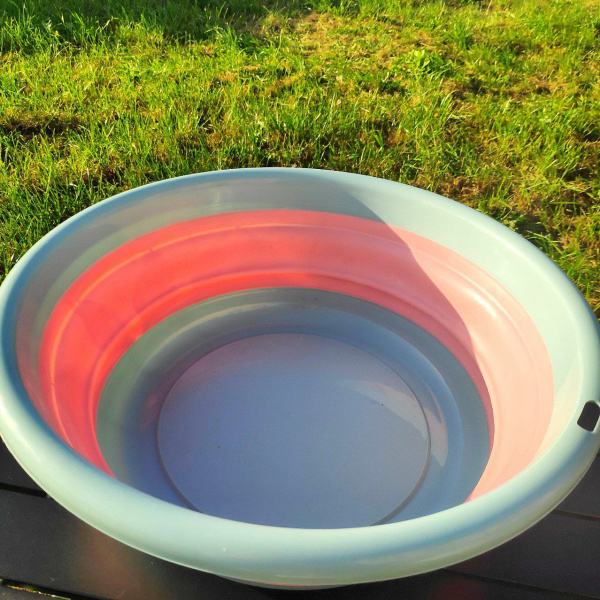 Тарелка силиконовая складная 30х21х10.50 см. / Миска туристическая круглая